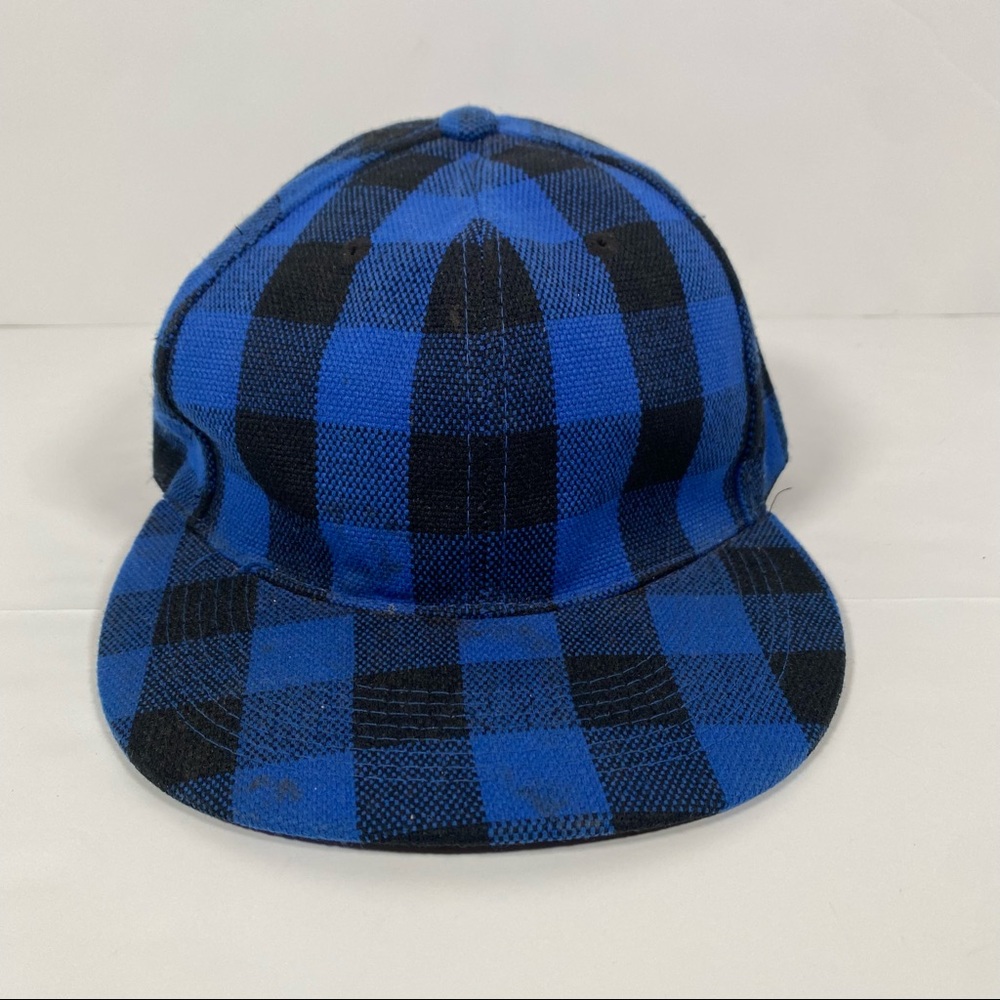 KBEthos Premium Headwear Blue Checks Baseball Cap SnapBack Size L